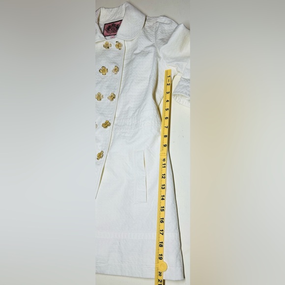 VTG Y2K 2000’s Juicy Couture Cream Double Breasted Trench Coat Size M - Picture 15 of 16
